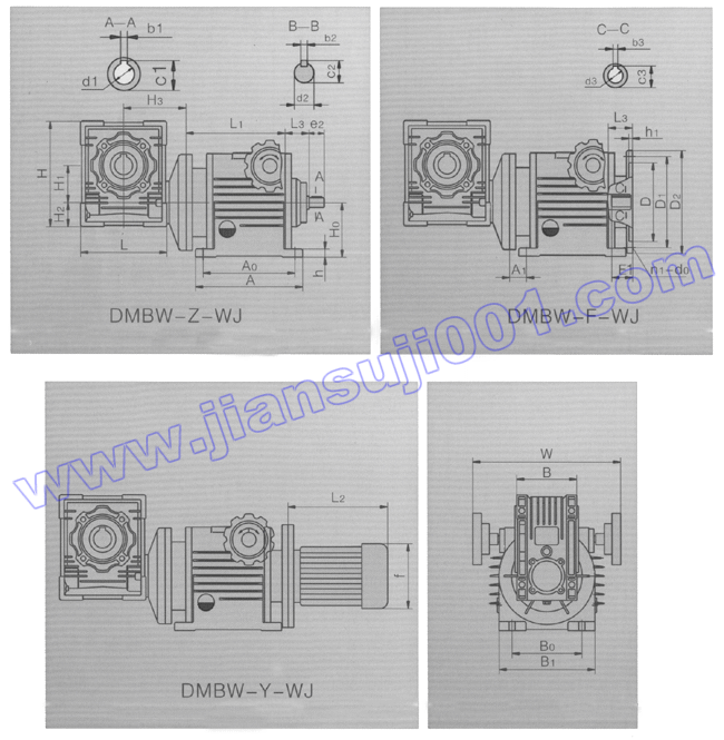 DMB系列無(wú)級(jí)變速器與WJ系列螺輪減速器機(jī)組合