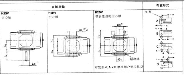 平行軸齒輪箱兩級(jí)傳動(dòng)立式安裝(類型H2.V)