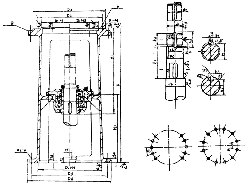 DJ型機(jī)架(CD130B—86)外形安裝尺寸